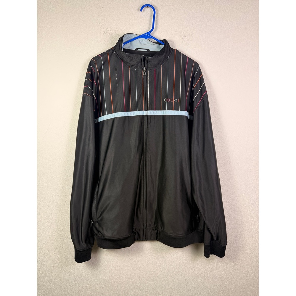 COOGI Track Jacket Mens 3XL Black Full‎ Zip Streetwear Y2K Hip Hop Oversized